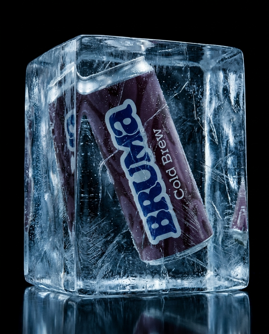 Cold brew BRUMA servido sobre hielo